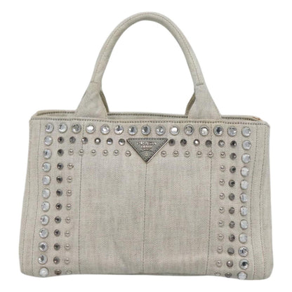 Prada Canapa, Grey, Denim - Jeans, handbag