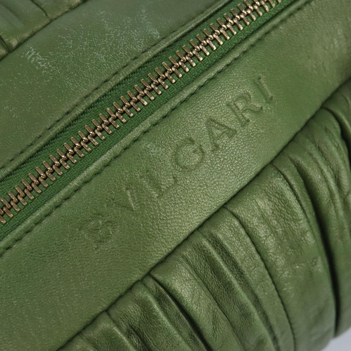 Bulgari, Green, Leather, handbag