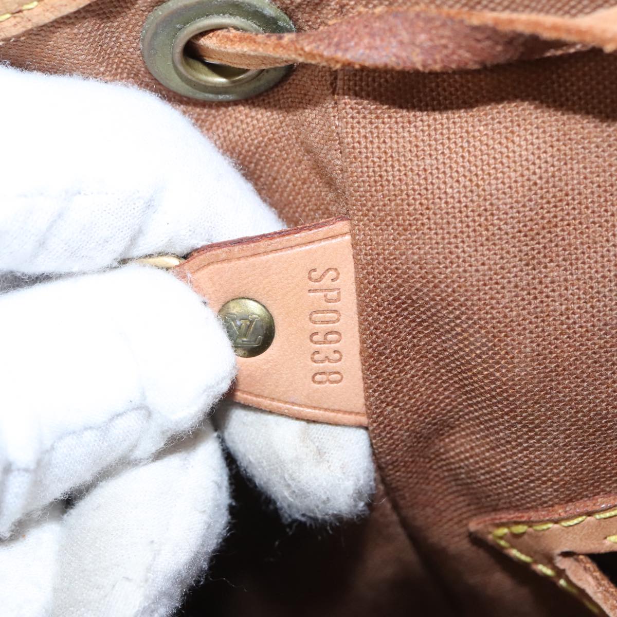 Louis Vuitton Montsouris MM, Brown, Canvas, backpack