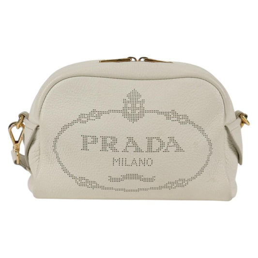 Prada Camera, White, Leather, shoulder