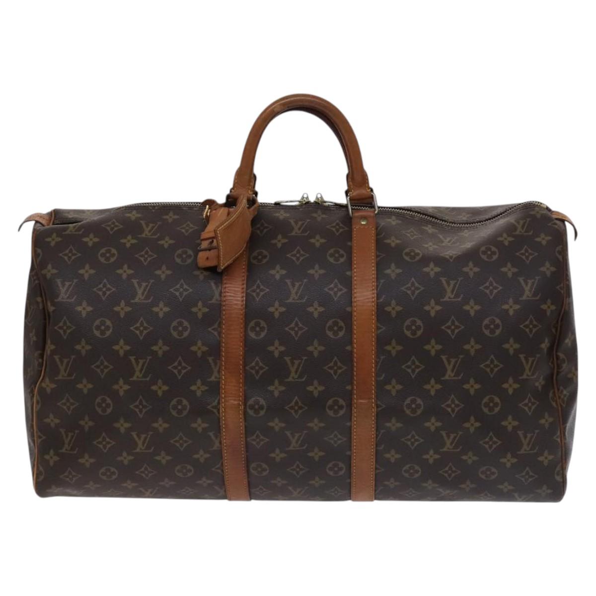 Louis Vuitton Keepall 55, Brown, Canvas, travel