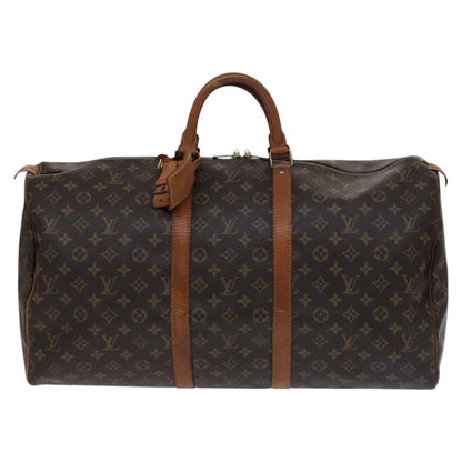 Louis Vuitton Keepall 55, Brown, Canvas, travel