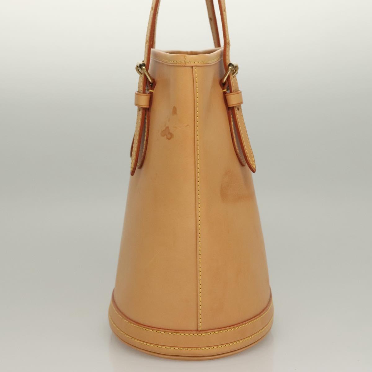 Louis Vuitton Bucket PM, Beige, Leather, shoulder