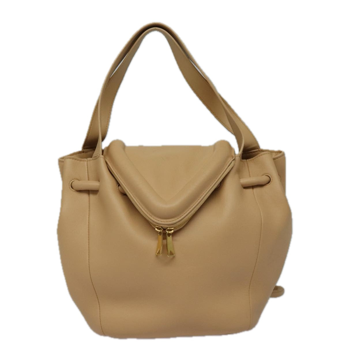 Bottega Veneta Beak, Beige, Leather, handbag