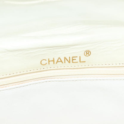 Chanel Demi Lune, White, Leather, shoulder