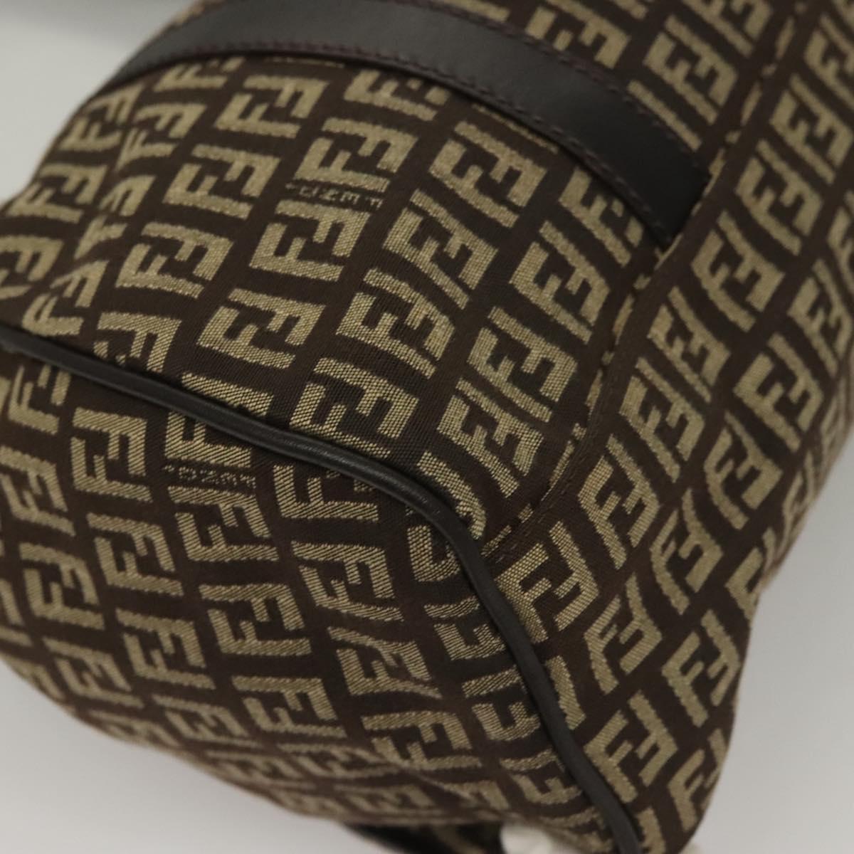 Fendi Zucchino, Brown, Canvas, shoulder