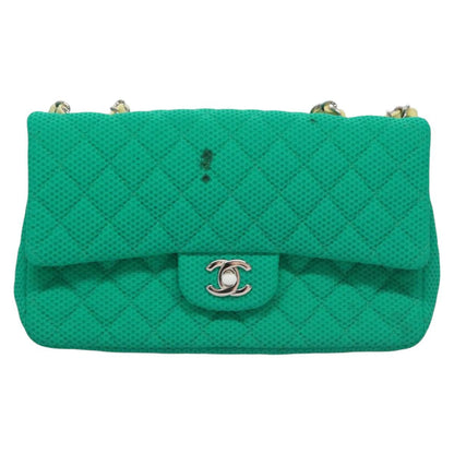 Chanel, Green, Cotton, shoulder