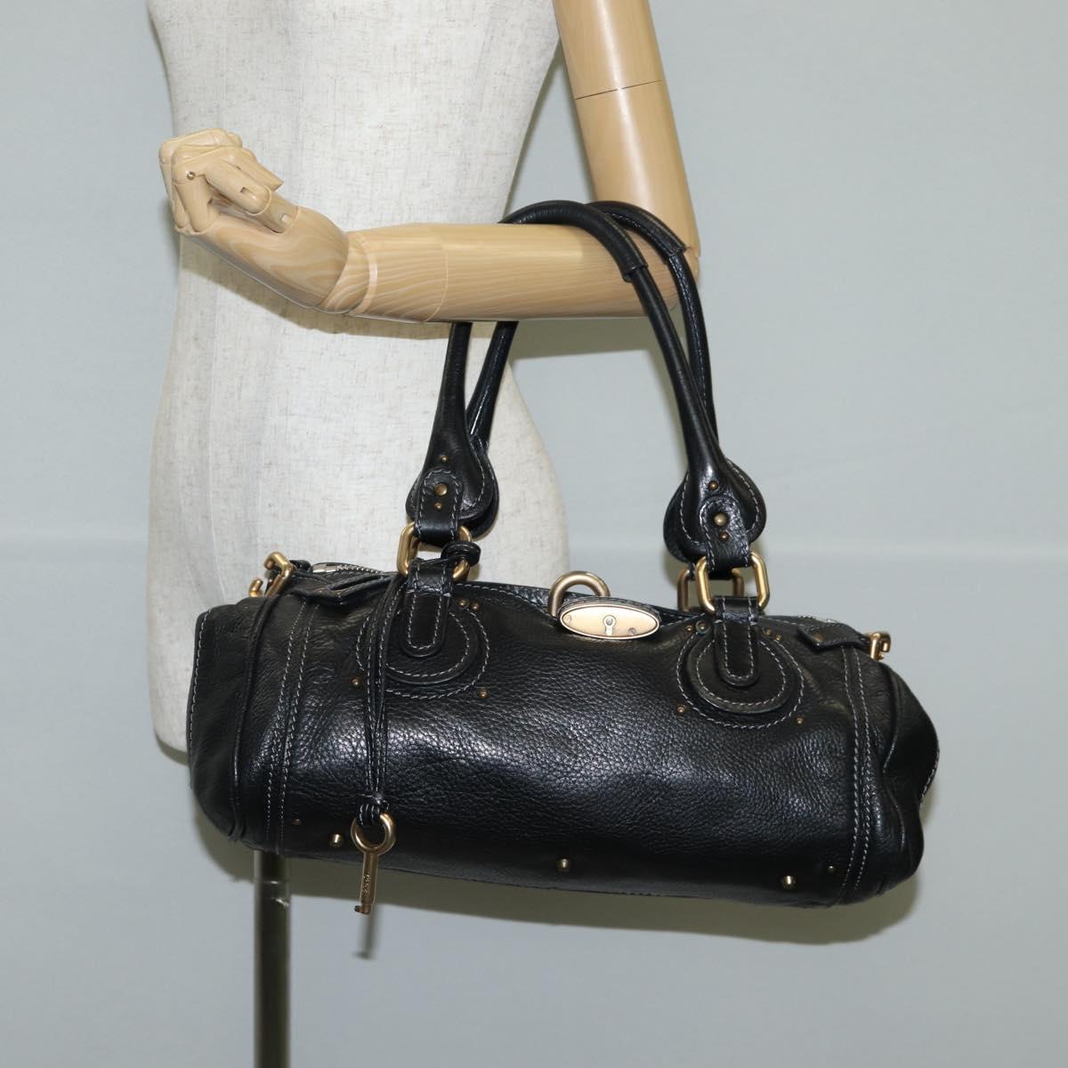 Chloé Paddington, Black, Leather, handbag