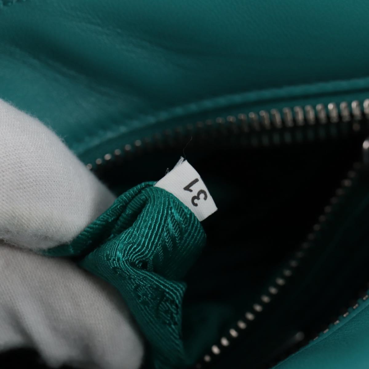 Prada Triangle Logo, Blue, Leather, handbag