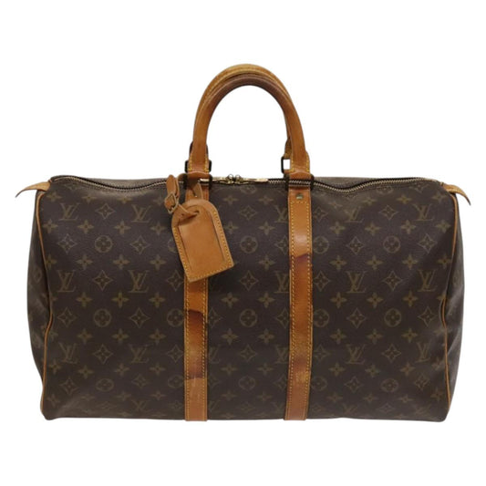 Louis Vuitton Keepall 45, Brown, Canvas, travel