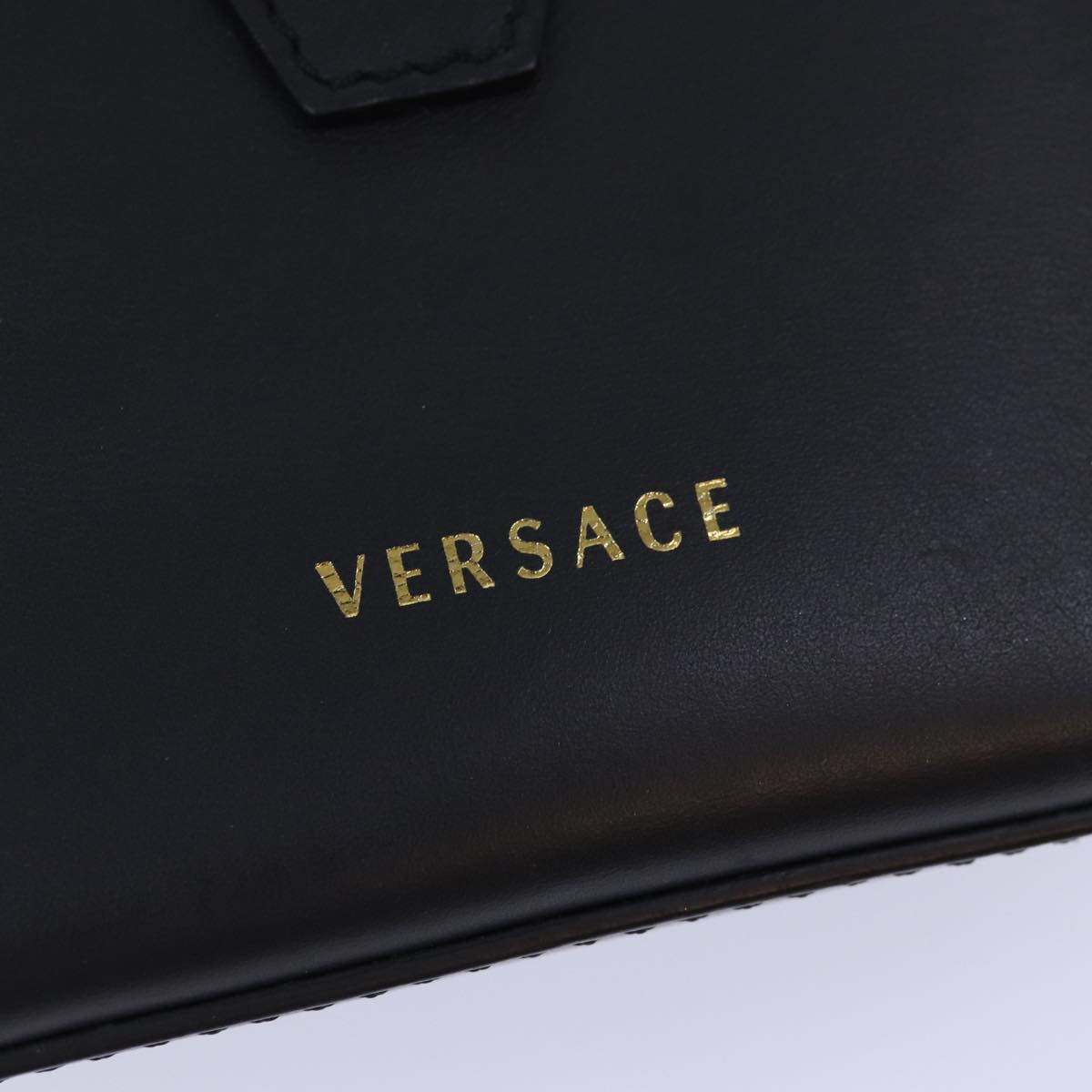 Versace Virtus, Black, Leather, handbag