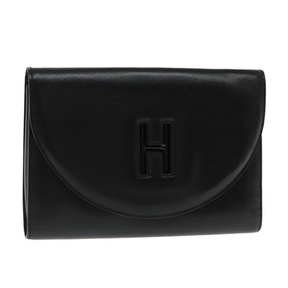 Hermès H, Black, Leather, clutch