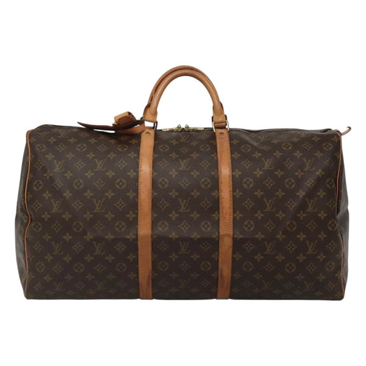 Louis Vuitton Keepall 60, Brown, Canvas, travel