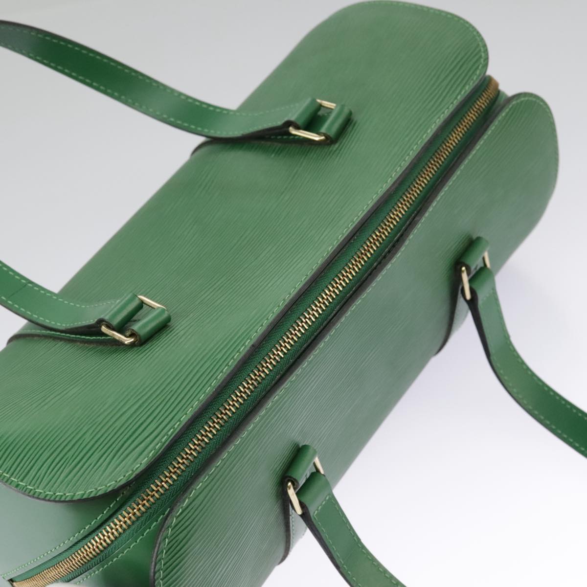 Louis Vuitton Soufflot, Green, Leather, handbag