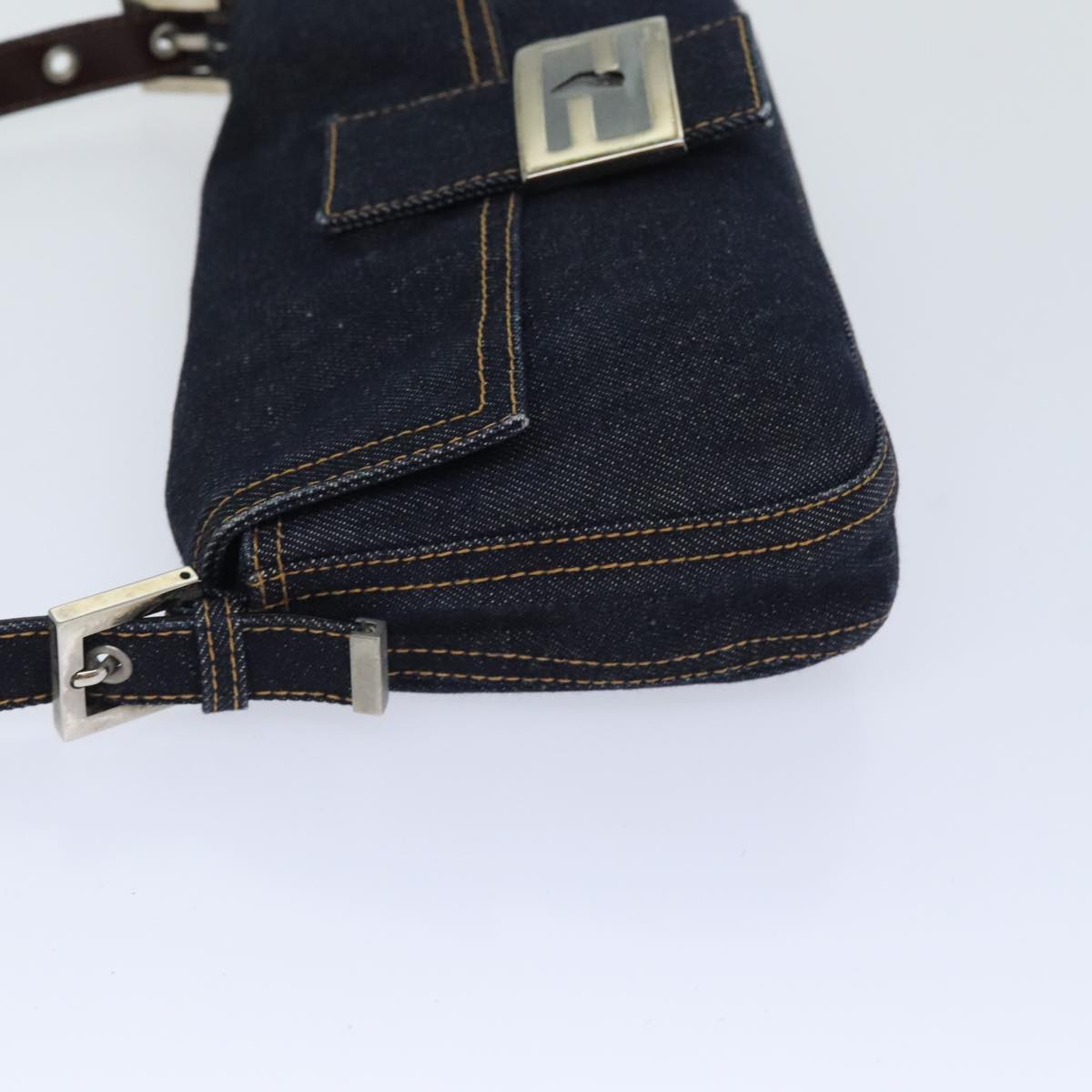 Fendi Mamma Baguette, Navy, Denim - Jeans, shoulder