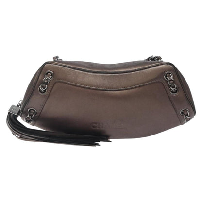 Chanel Tassel, Brown, Leather, shoulder