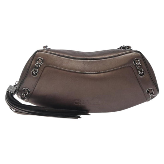 Chanel Tassel, Brown, Leather, shoulder