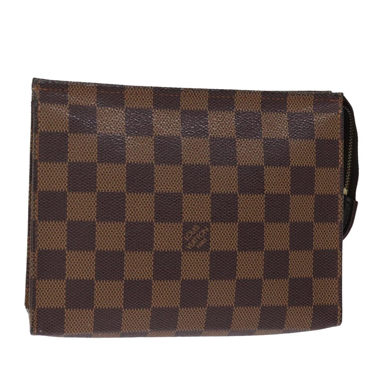 Louis Vuitton Poche Toilette, Brown, Canvas, clutch