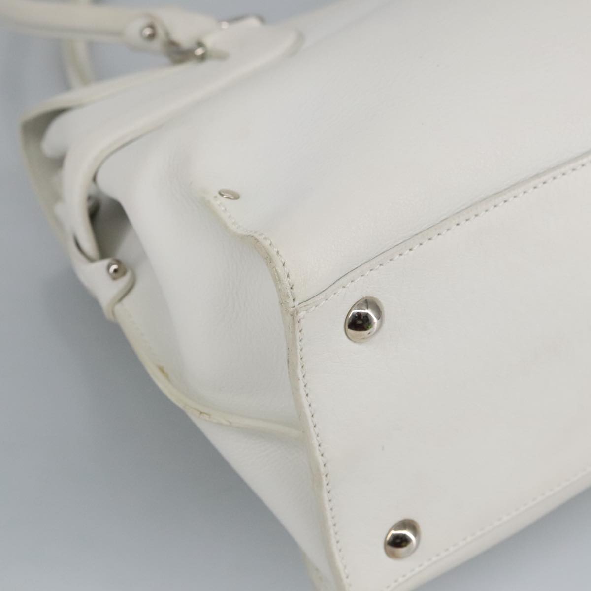 Salvatore Ferragamo, White, Leather, shoulder