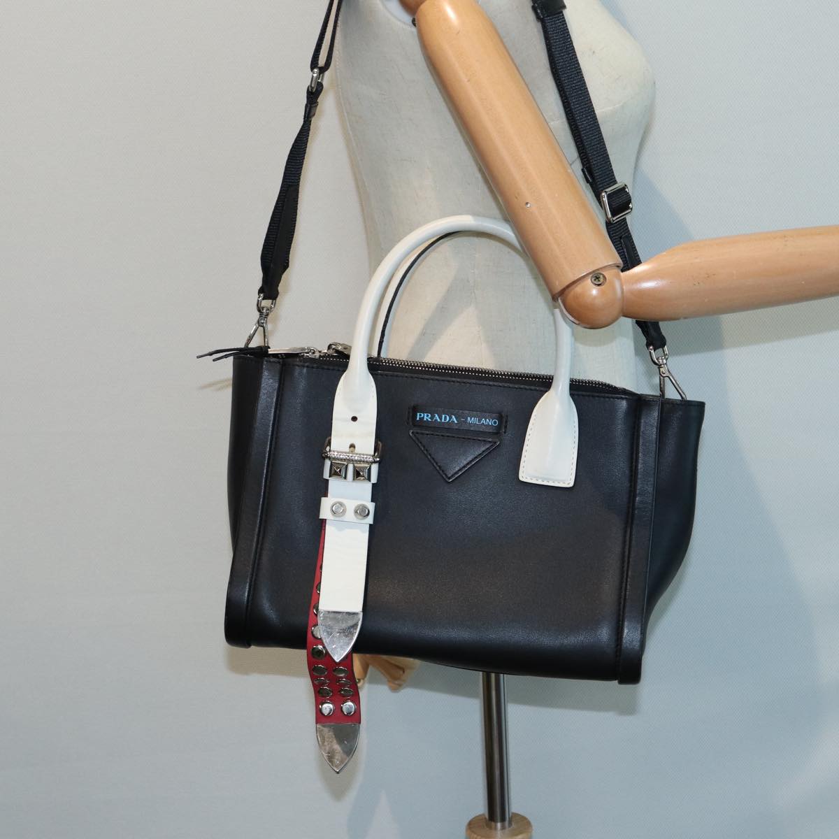 Prada Concept, Black, Leather, handbag