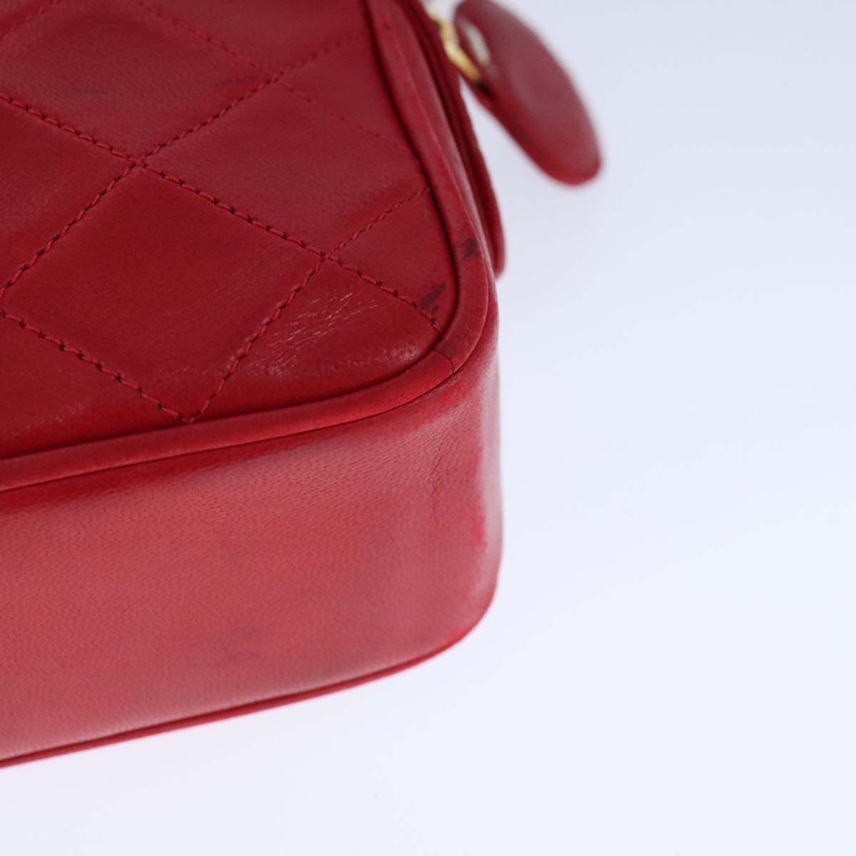 Chanel Camera, Red, Leather, shoulder