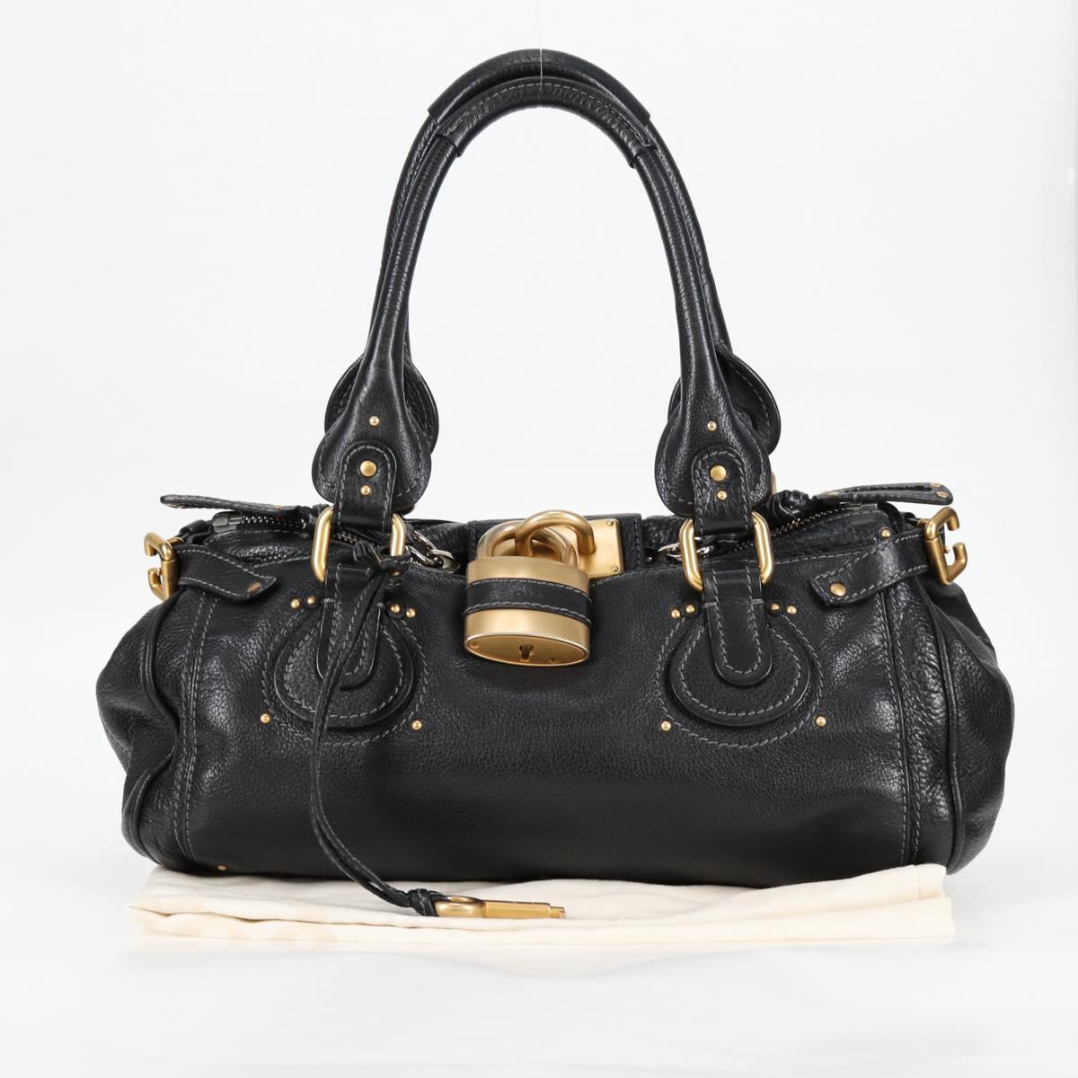 Chloé Paddington, Black, Leather, handbag
