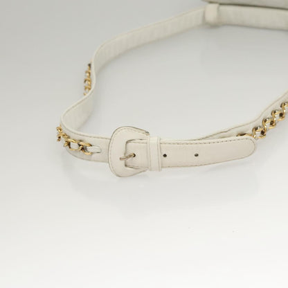 Chanel Cc, White, Leather, shoulder