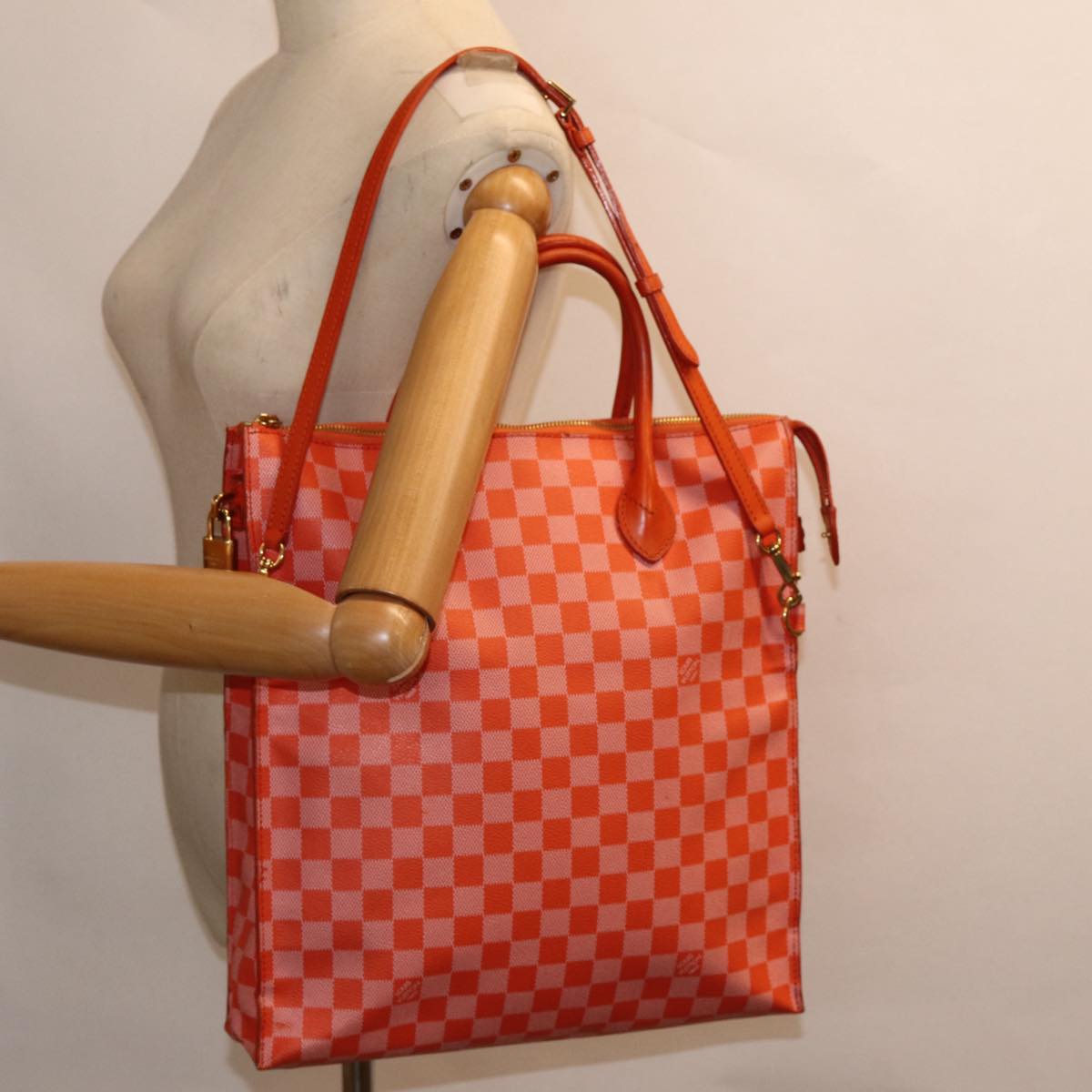 Louis Vuitton Pimont Mobile, Orange, Canvas, handbag