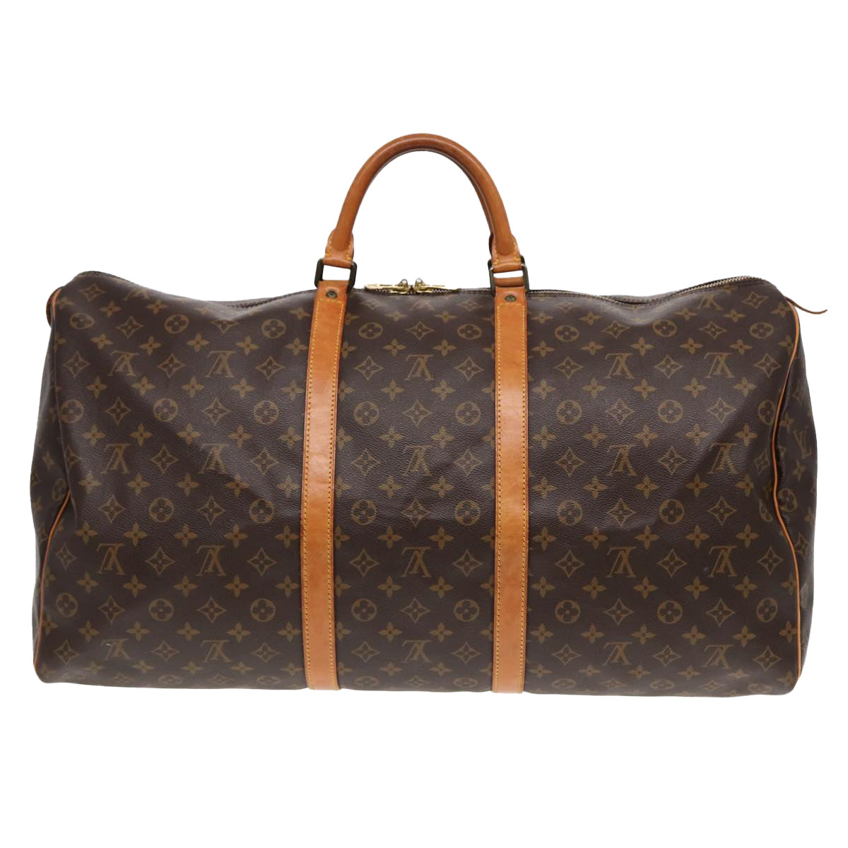 Louis Vuitton Keepall 60, Brown, Canvas, travel