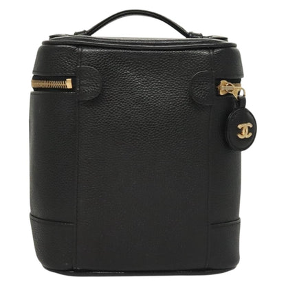Chanel Vanity, Black, Leather, clutch