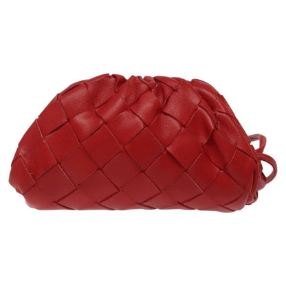 Bottega Veneta, Red, Leather, clutch