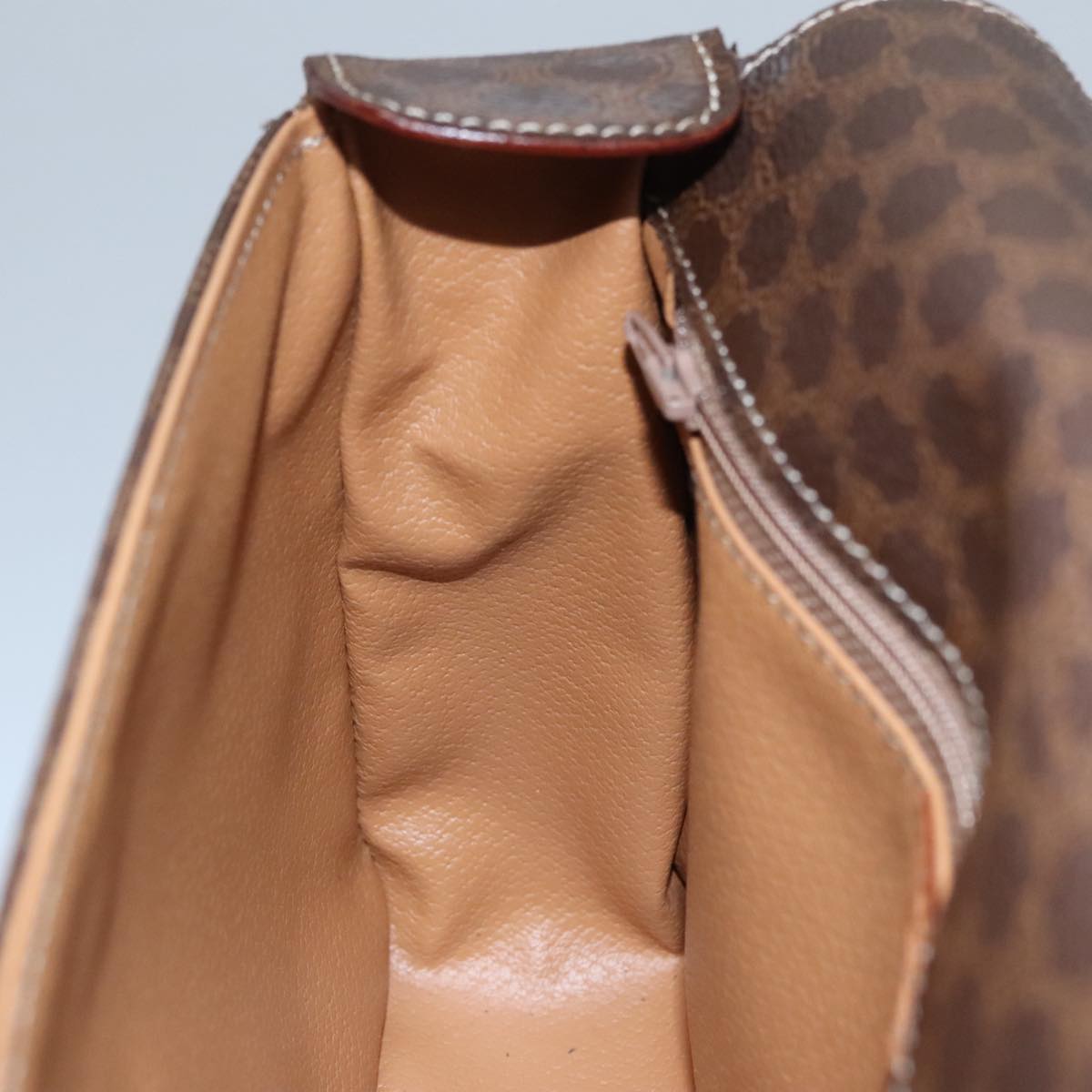 Céline Triomphe, Brown, Canvas, shoulder