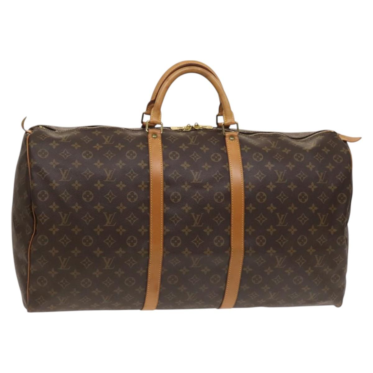 Louis Vuitton Keepall 60, Black, Canvas, travel