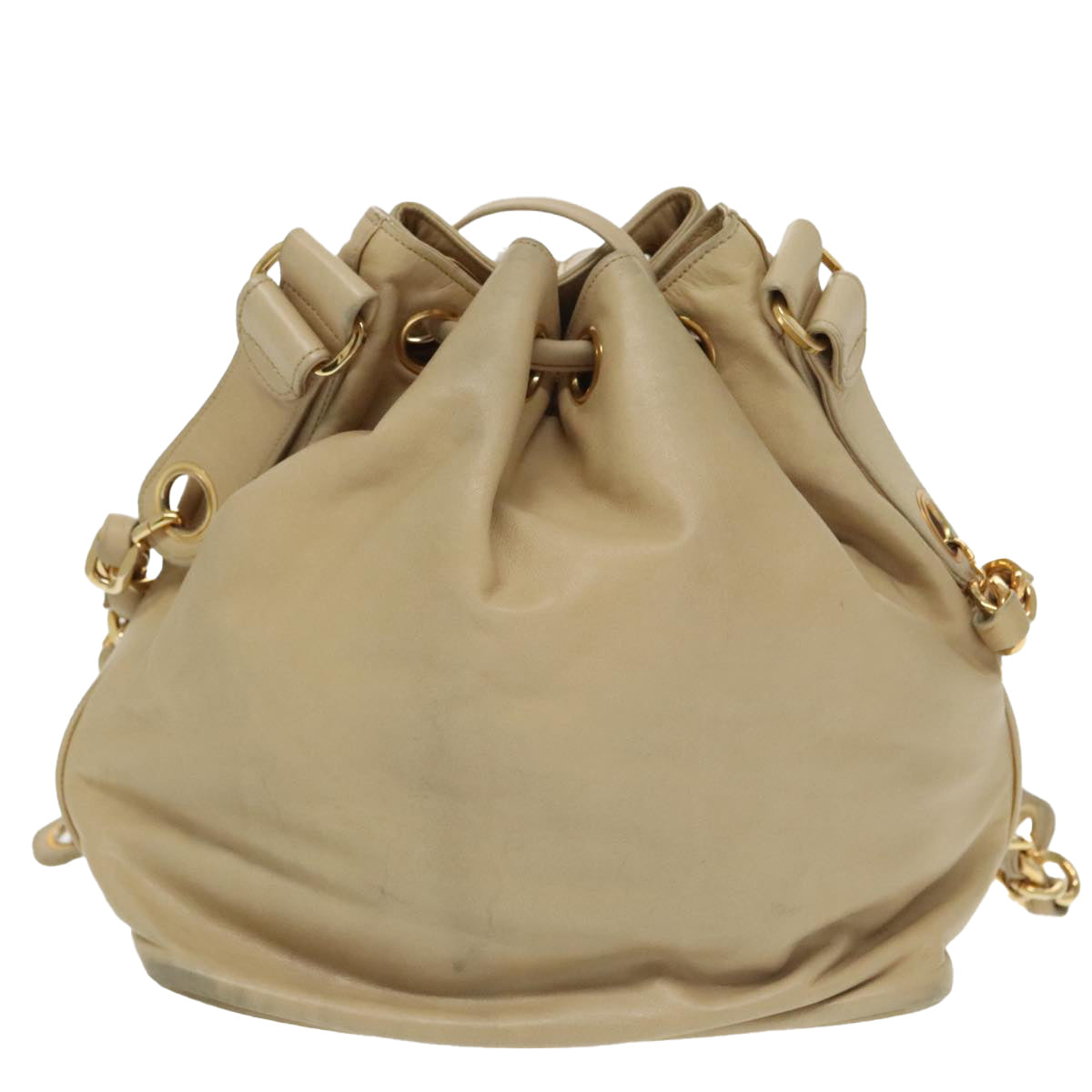 Chanel Cc, Beige, Calfskin, shoulder