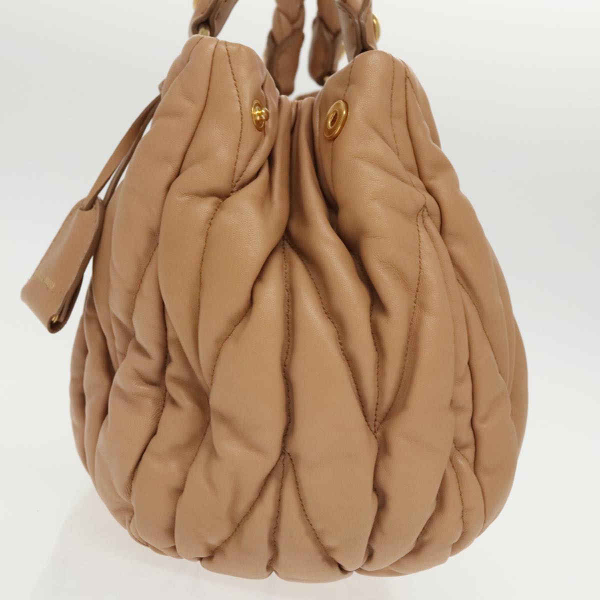 Miu Miu Matelassé, Brown, Leather, handbag