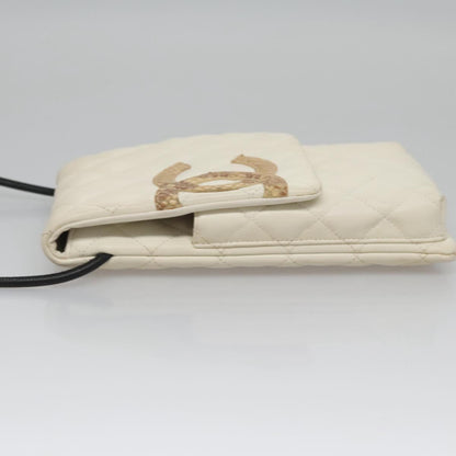 Chanel Cambon, White, Leather, shoulder