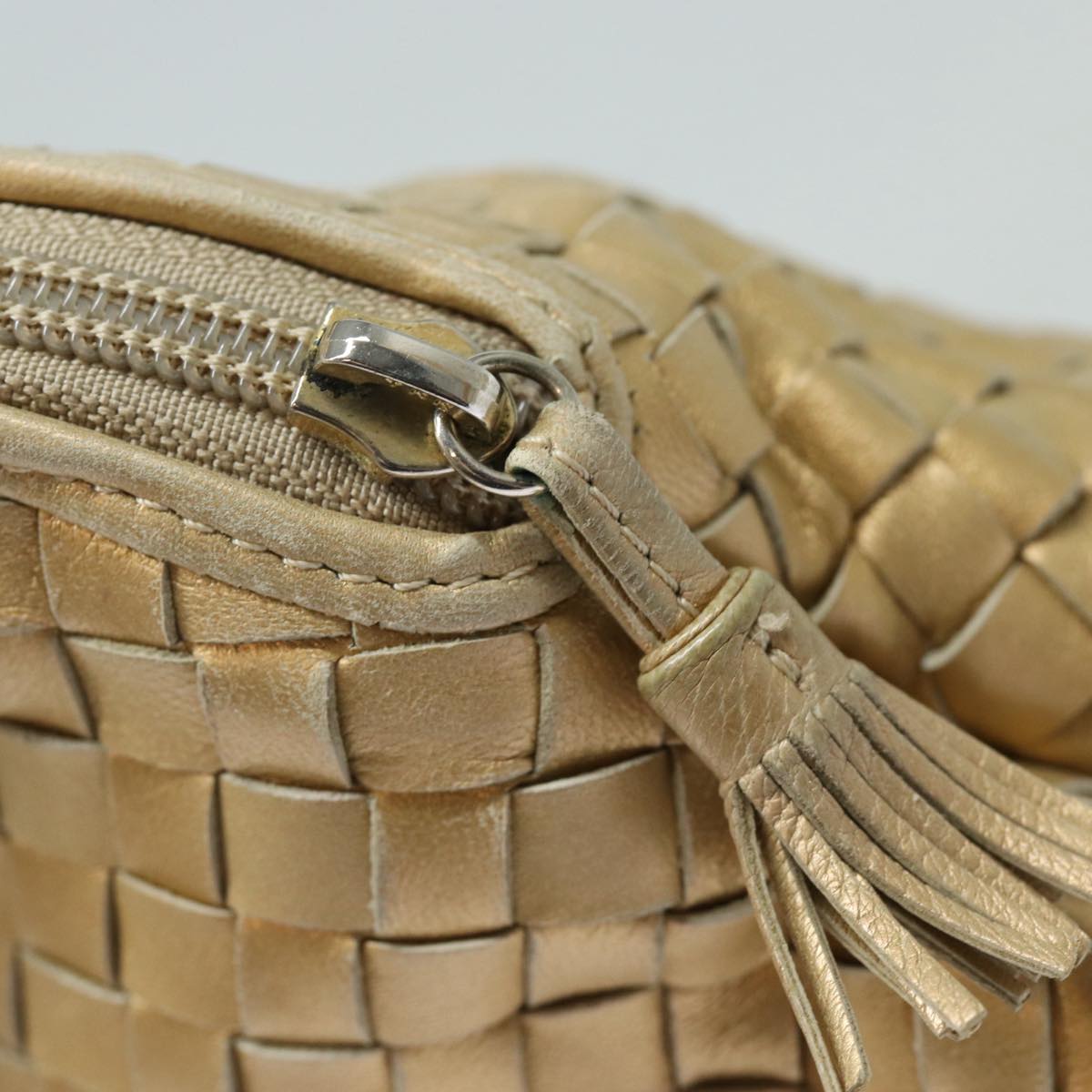 Bottega Veneta Intrecciato, Gold, Leather, handbag