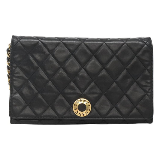 Chanel Matelassé, Black, Leather, shoulder