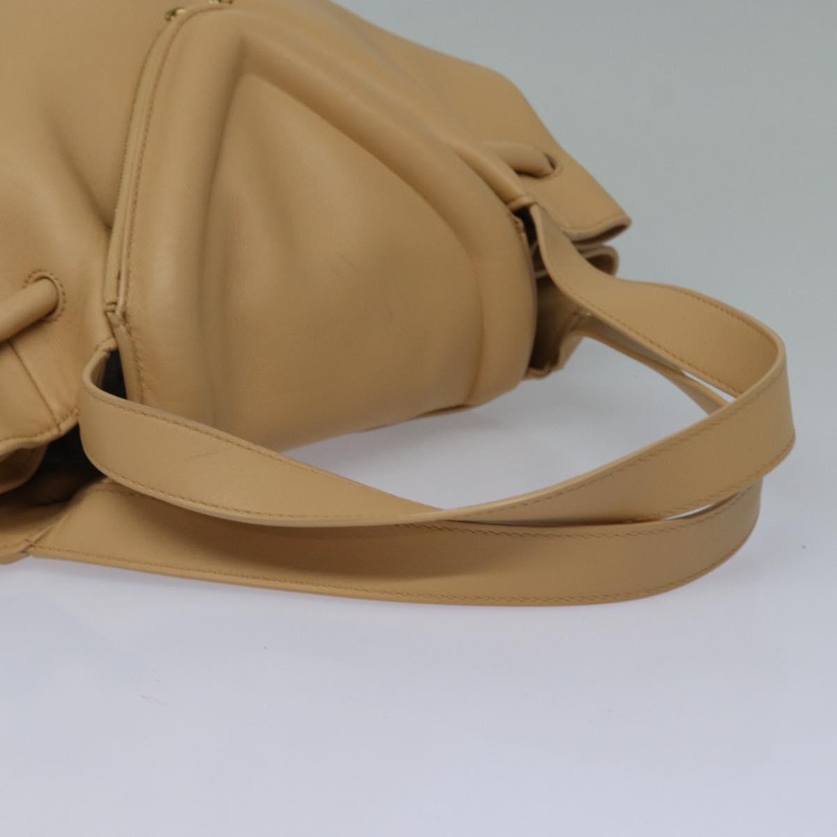 Bottega Veneta Beak, Beige, Leather, handbag