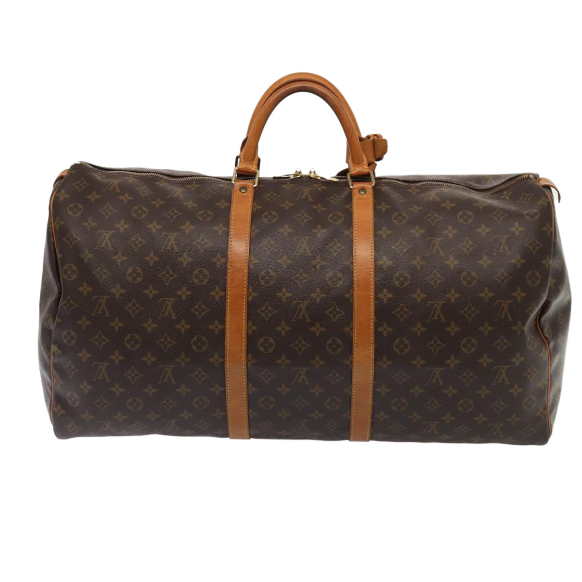 Louis Vuitton Keepall 60, Brown, Canvas, travel