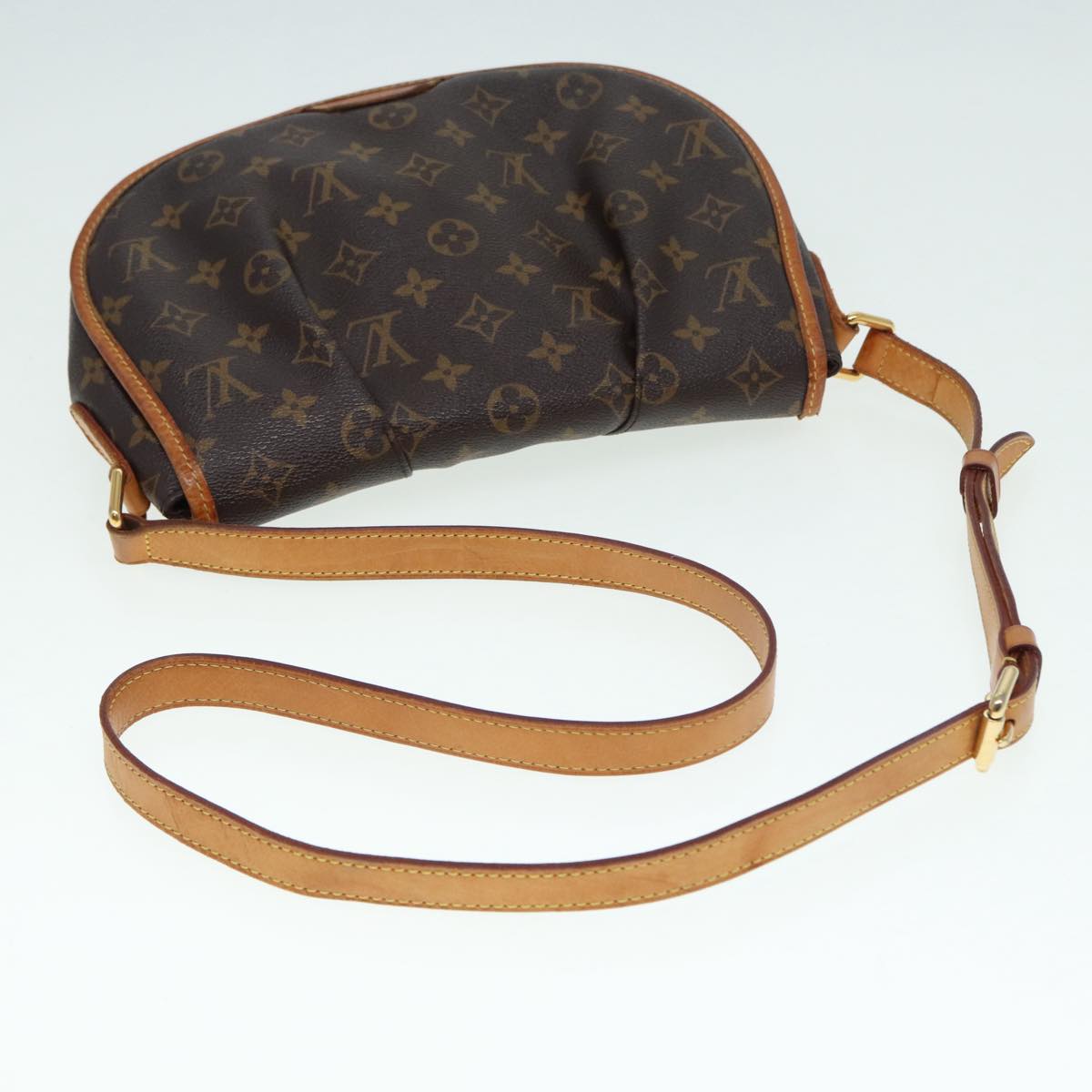 Louis Vuitton Menilmontant, Brown, Canvas, shoulder