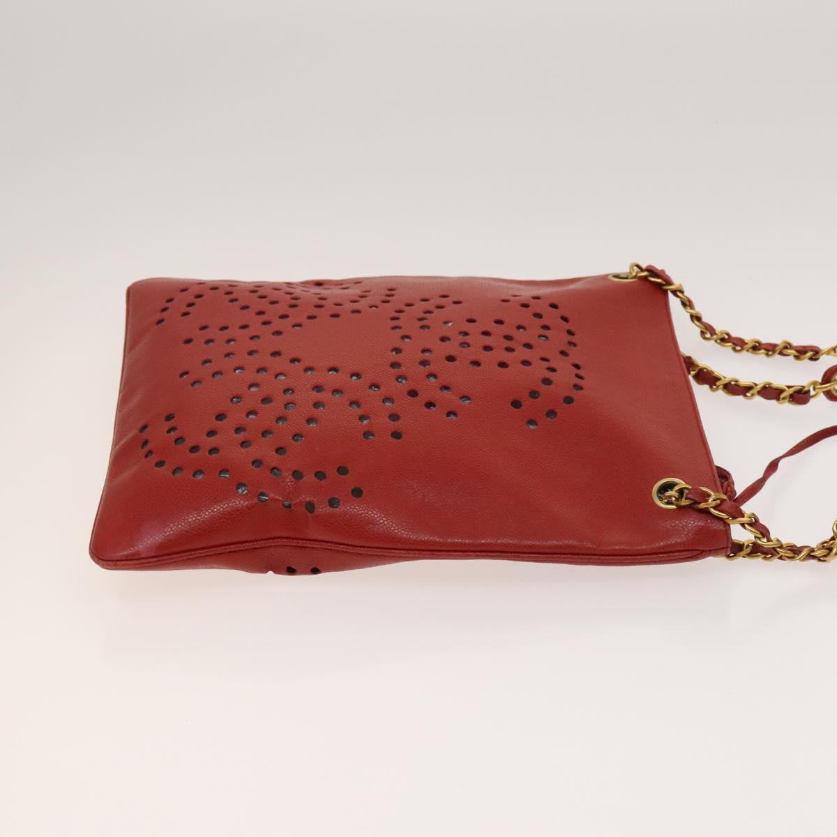Chanel Triple coco, Red, Leather, shoulder
