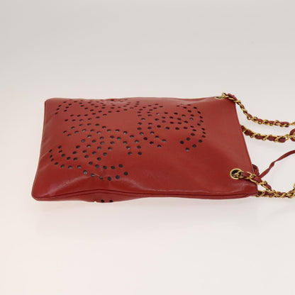 Chanel Triple coco, Red, Leather, shoulder
