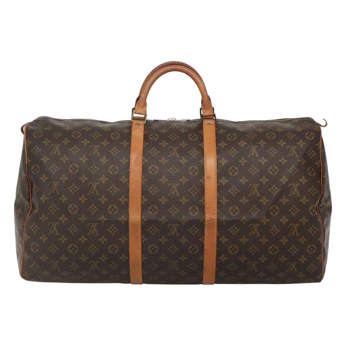 Louis Vuitton Keepall 60, Black, Canvas, travel