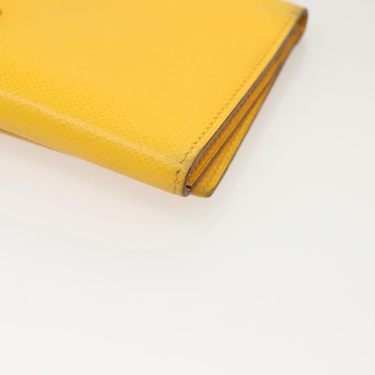 Hermès Béarn, Yellow, Leather, wallet