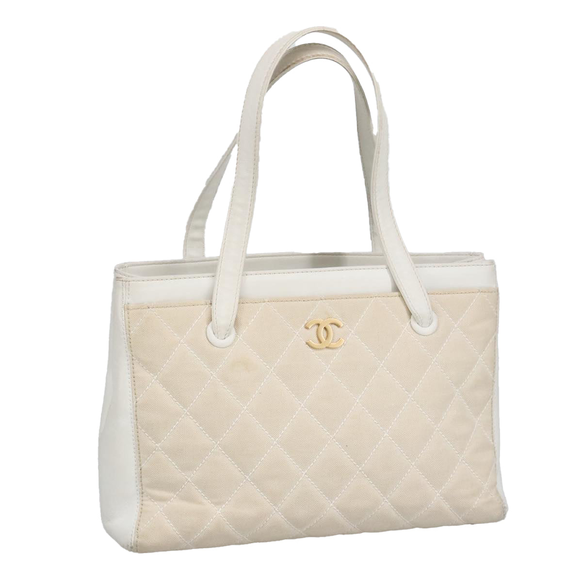 Chanel Coco Mark, Gold, Canvas, tote