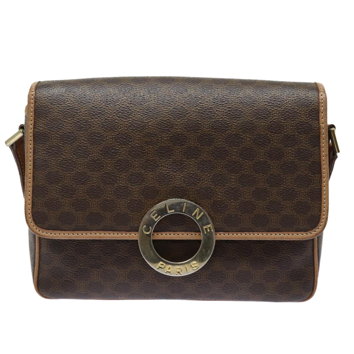 Céline Macadam, Brown, Canvas, shoulder