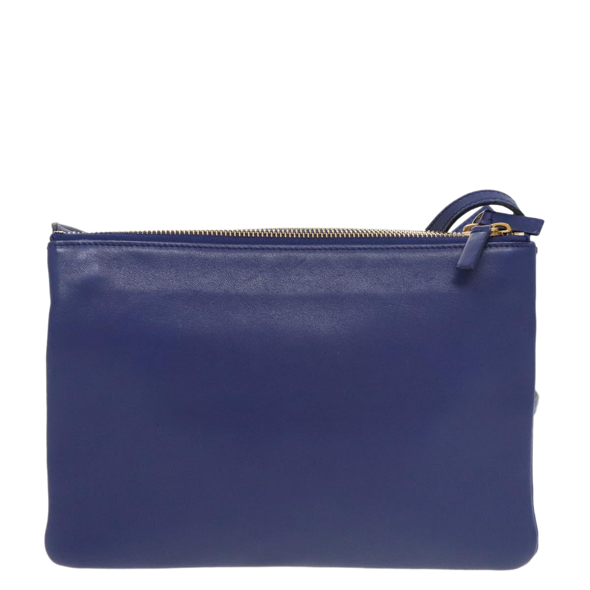 Céline Trio, Blue, Leather, shoulder