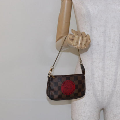 Louis Vuitton Mini Pochette Accessoires, Brown, Canvas, handbag
