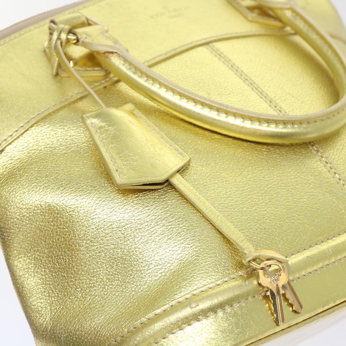 Louis Vuitton Lockit, Gold, Leather, handbag